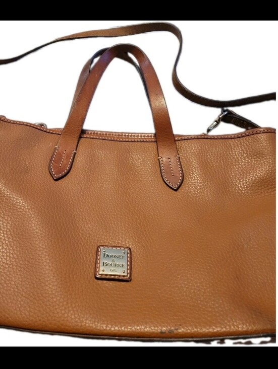 Dooney & Bourke Handbags - Dooney & Bourke Brown Pebbled Leather Tote Satchel Shoulder Bag Authentic